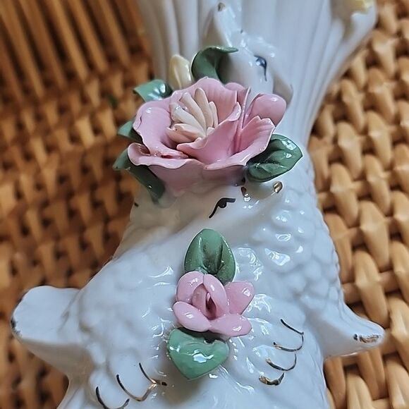 Vintage Sophia Ann Sitco Vase Floral Bird Vase Coquette - Picture 13 of 14